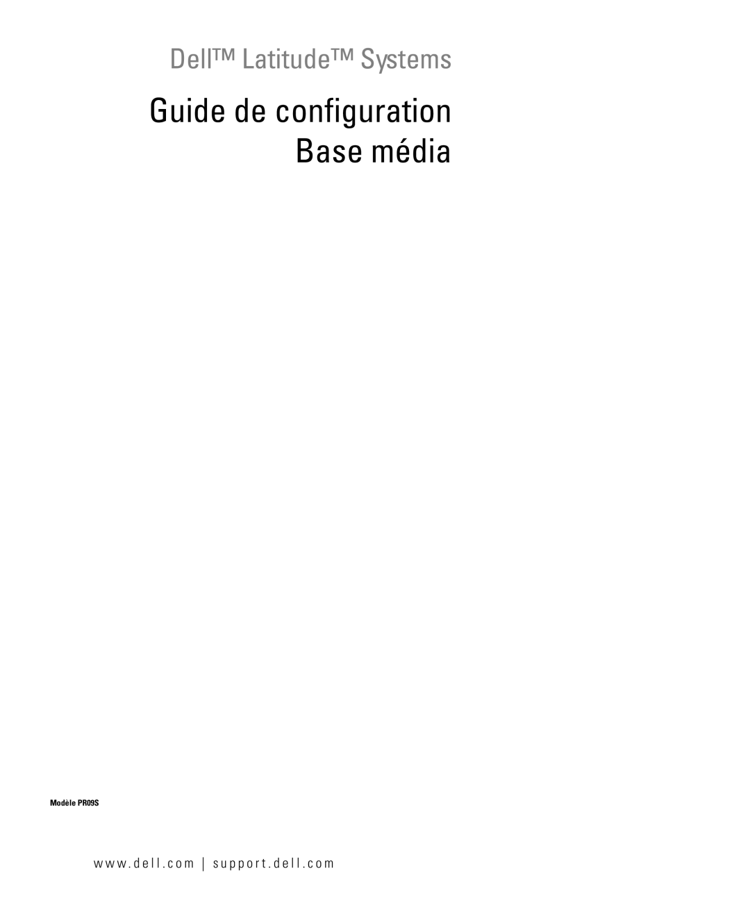 Dell PR09S setup guide Guide de configuration Base média 