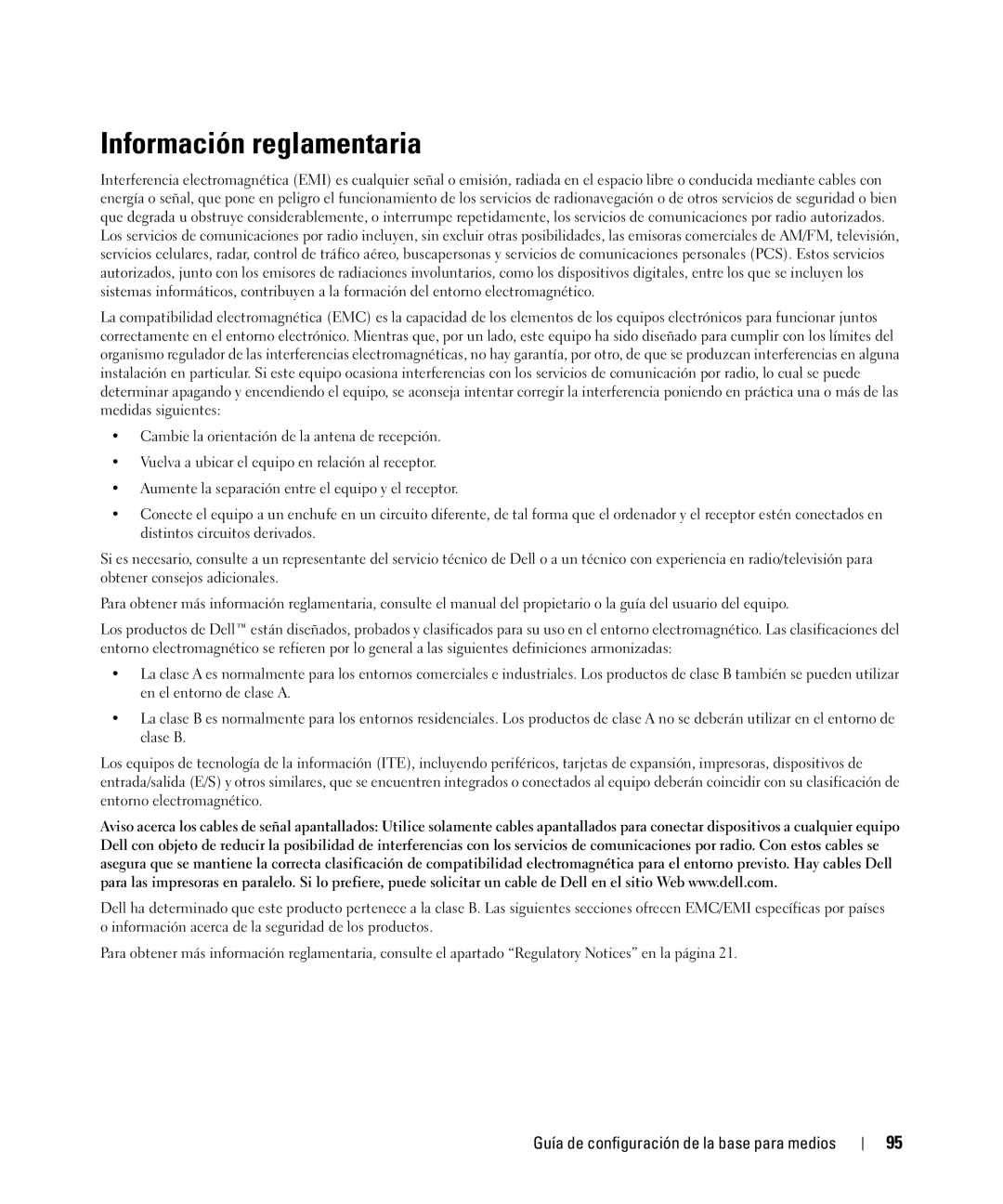 Dell PR09S setup guide Información reglamentaria 