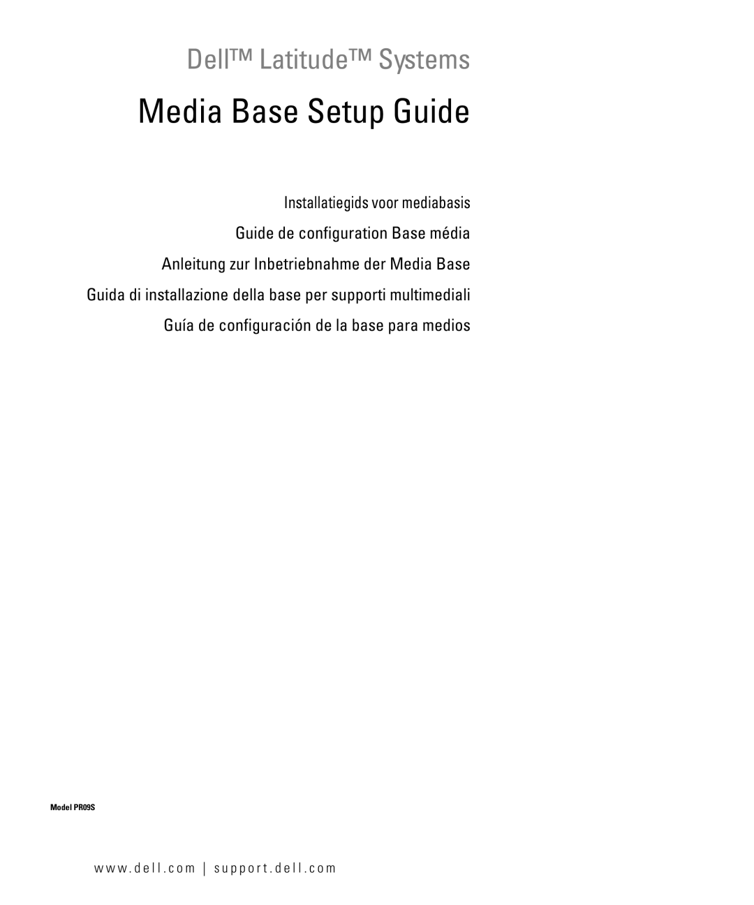 Dell PR09S setup guide Media Base Setup Guide 