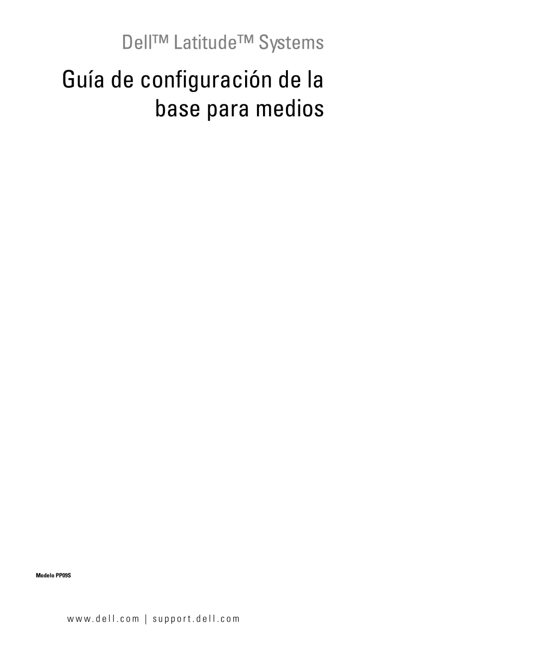 Dell PR09S setup guide Guía de configuración de la base para medios 