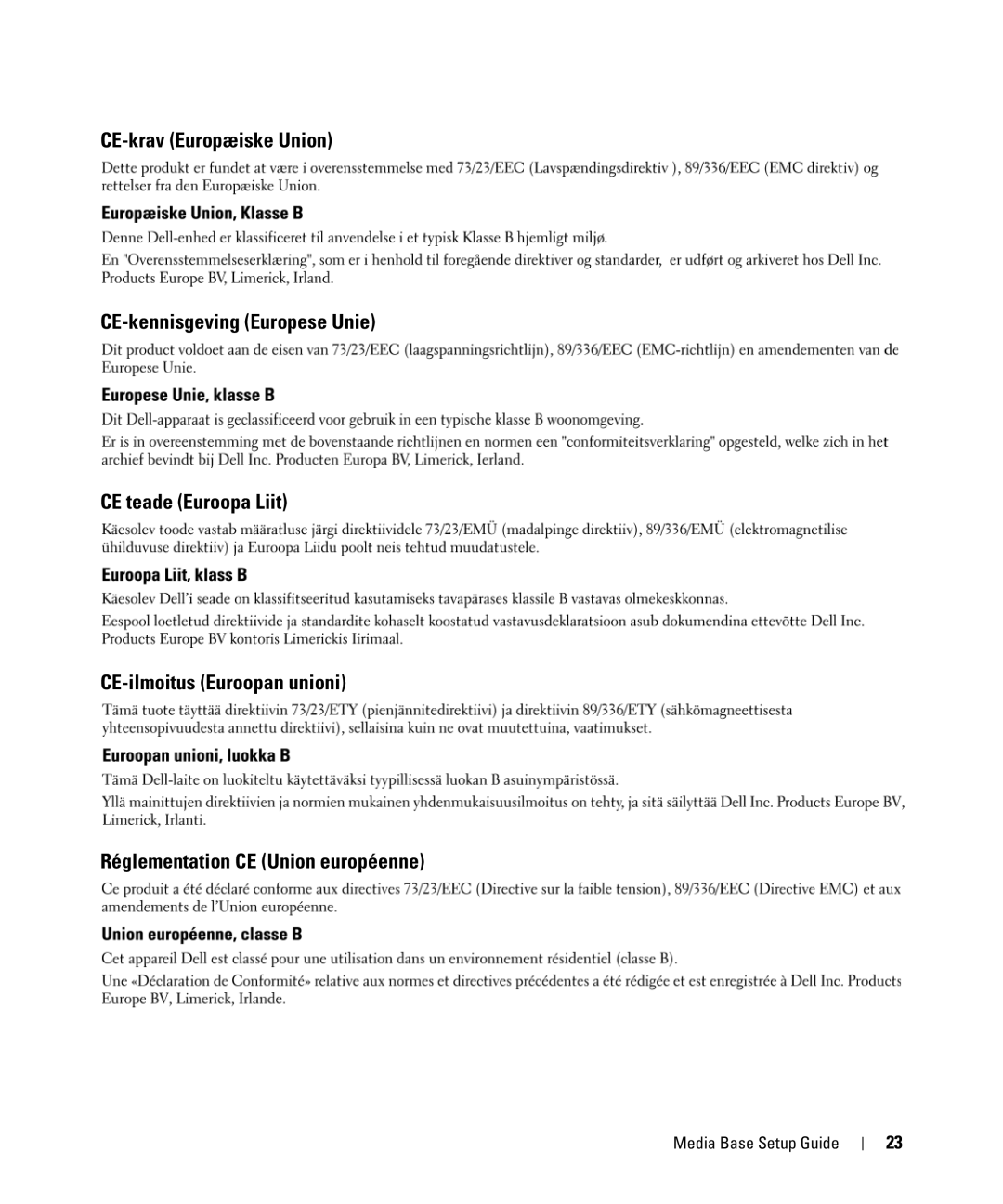 Dell PR09S setup guide Media Base Setup Guide 