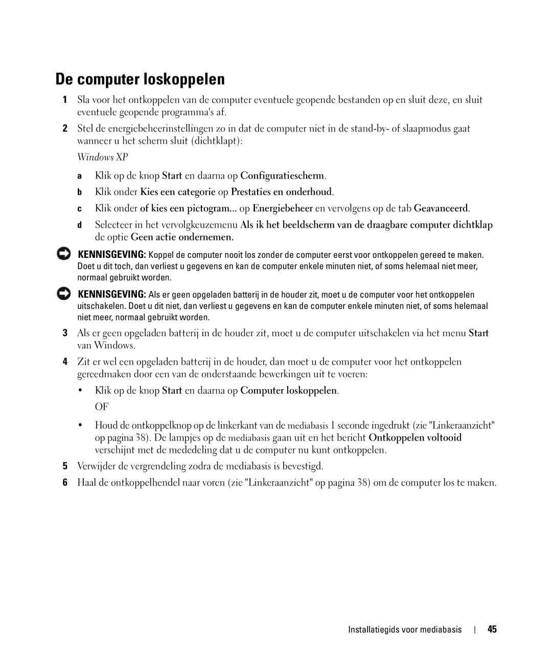 Dell PR09S setup guide De computer loskoppelen 