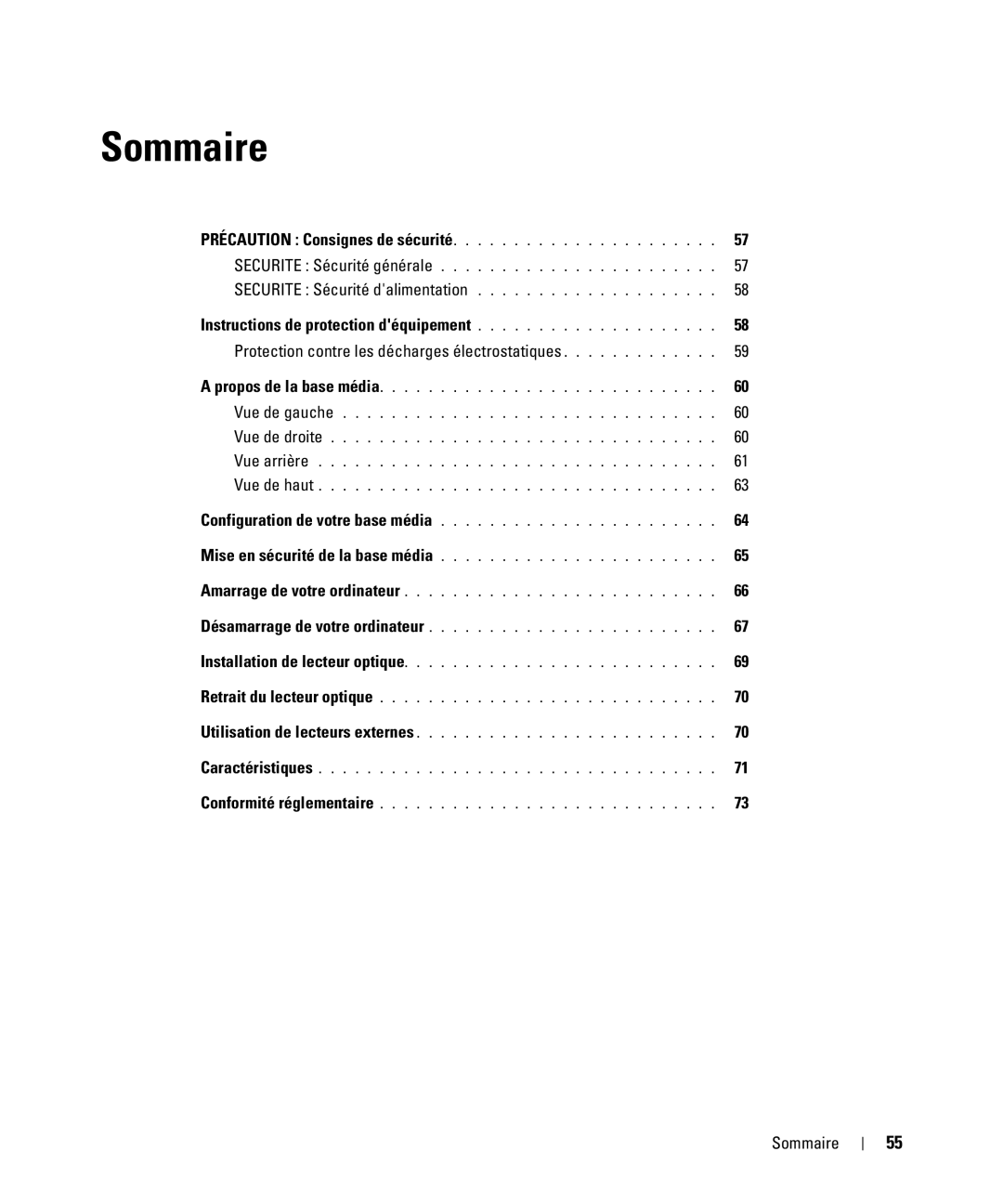 Dell PR09S setup guide Sommaire 