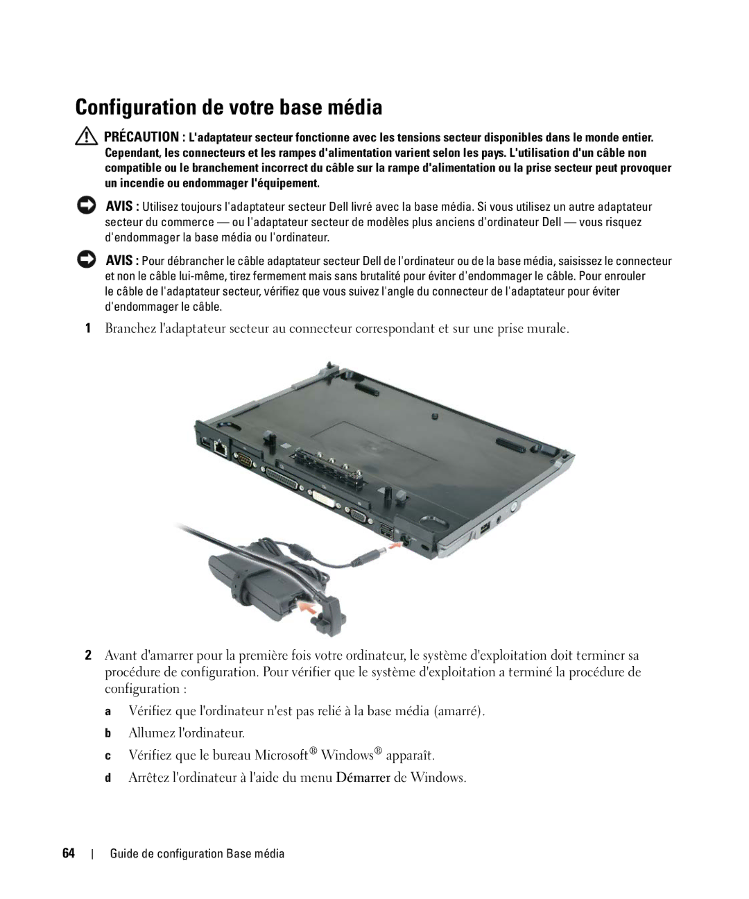 Dell PR09S setup guide Configuration de votre base média 