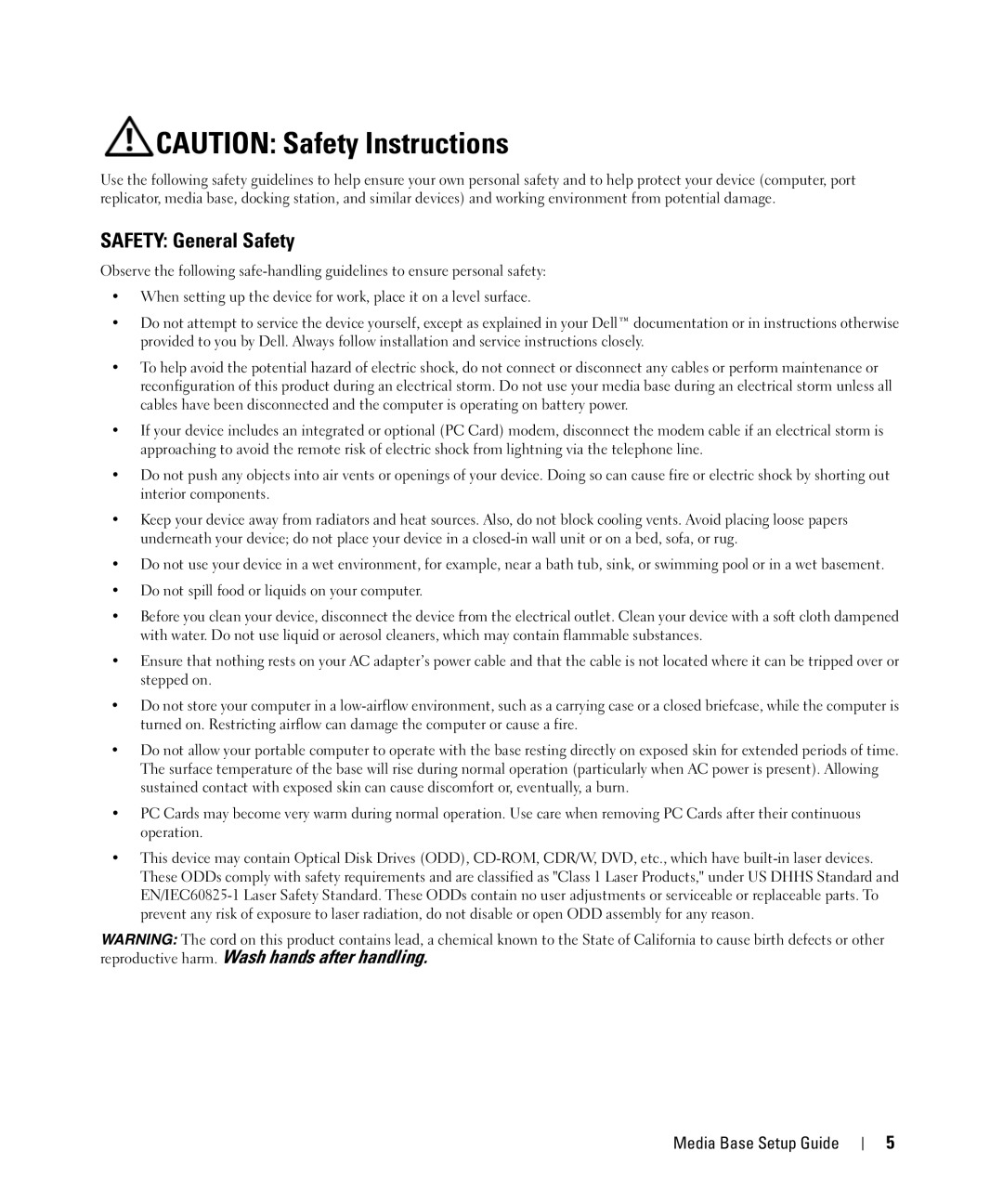 Dell PR09S setup guide Safety General Safety 