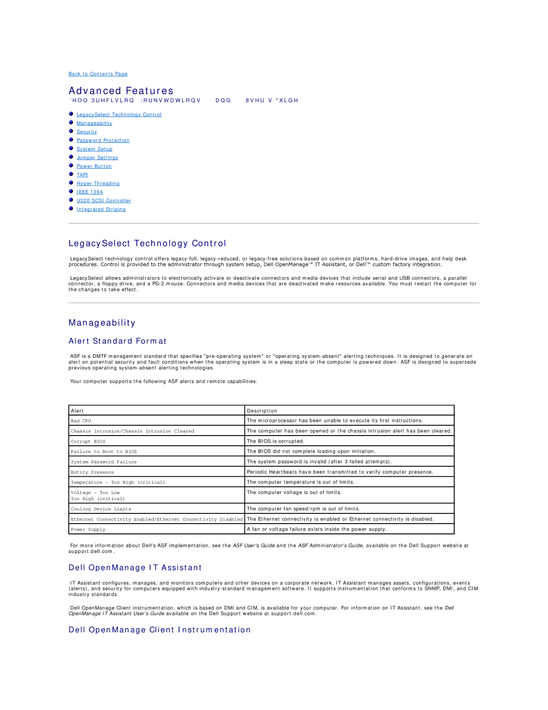 Dell PRECISION WORKSTATION 450 manual Advanced Features, LegacySelect Technology Control, Manageability 