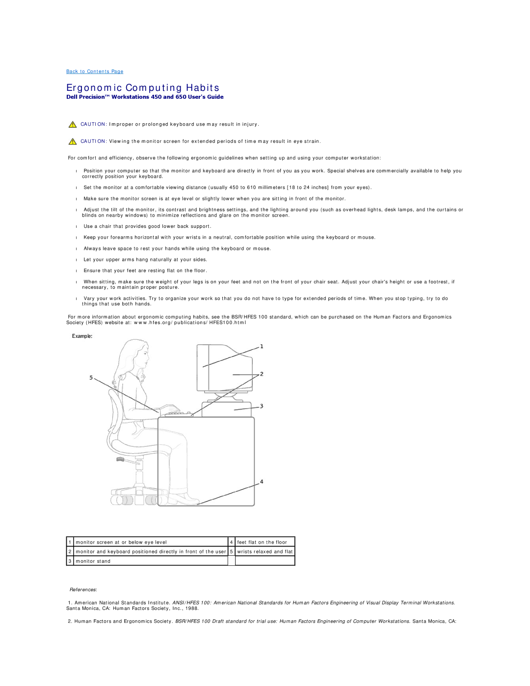 Dell PRECISION WORKSTATION 450 manual Ergonomic Computing Habits 