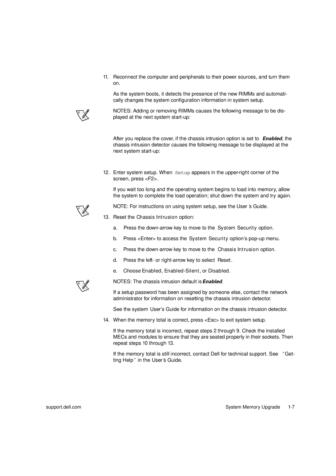 Dell PRECISION WORKSTATION 620 manual Reset the Chassis Intrusion option 