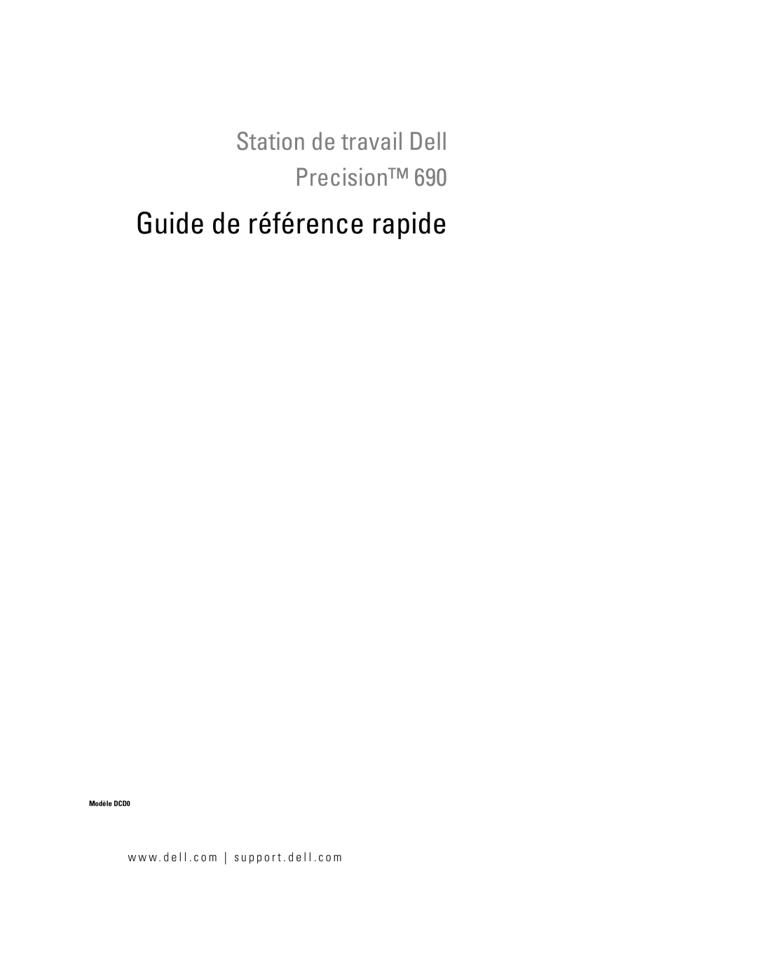 Dell precision workstation manual Guide de référence rapide 