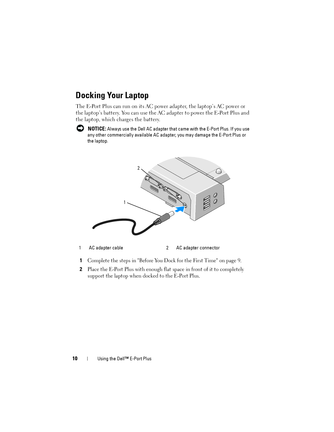 Dell PRO2X manual Docking Your Laptop 