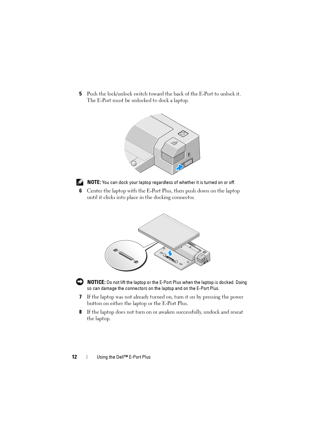 Dell PRO2X manual Using the Dell E-Port Plus 