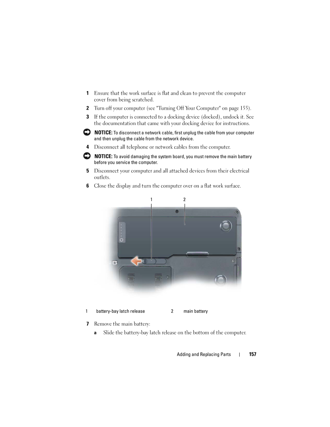 Dell PY760 manual 157, Battery-bay latch release 