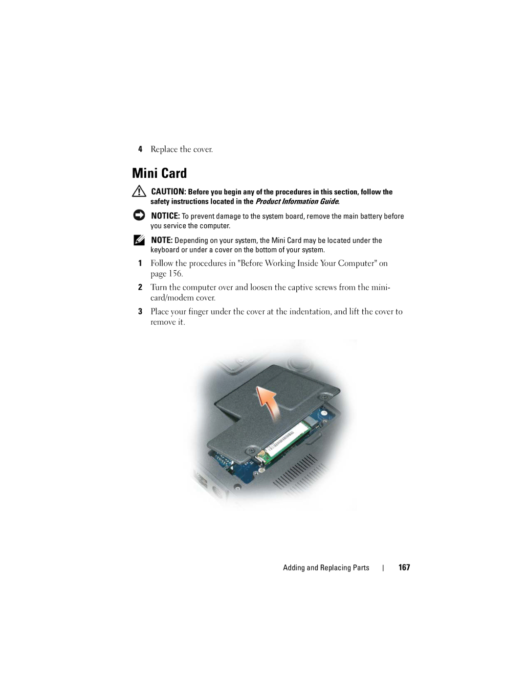 Dell PY760 manual Mini Card, 167 