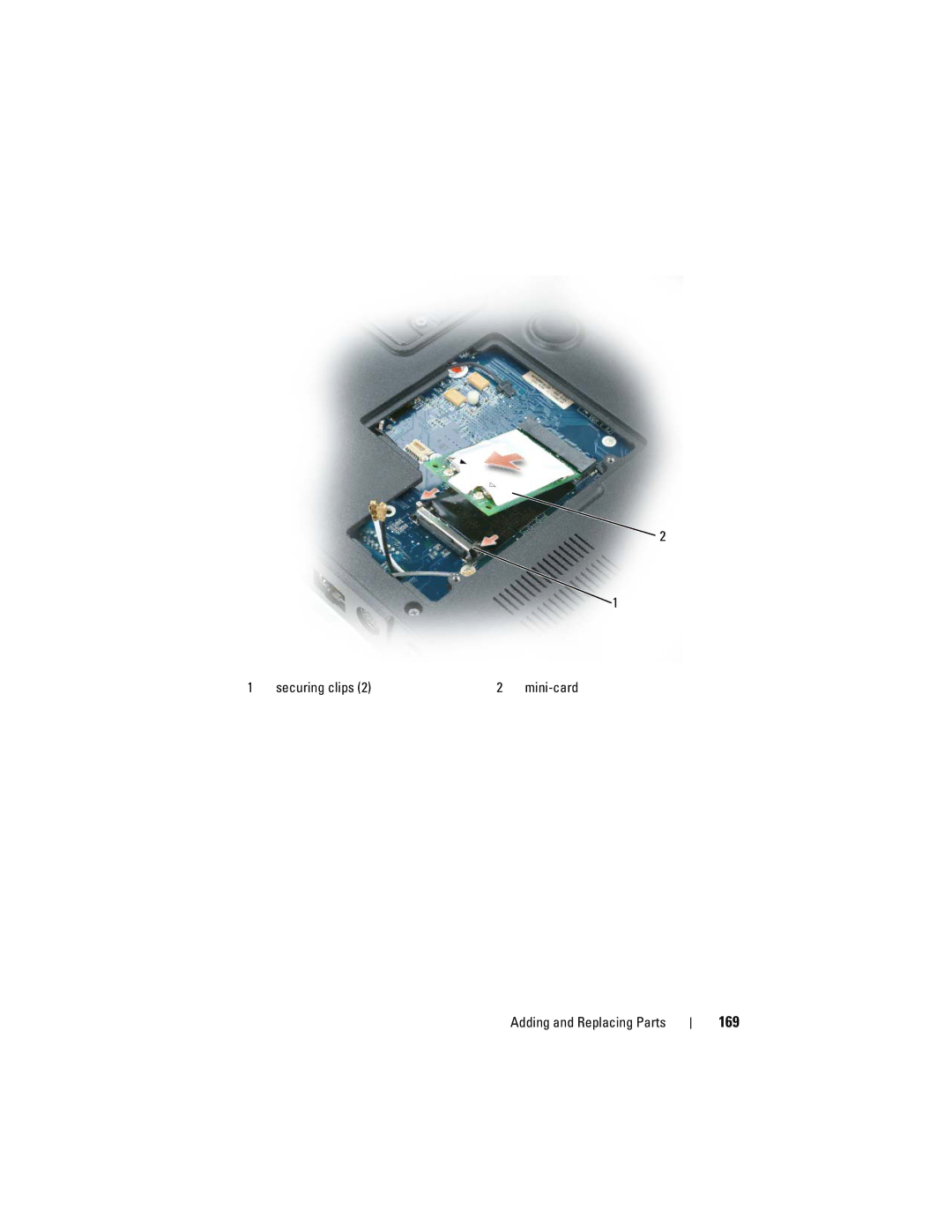 Dell PY760 manual 169, Securing clips 