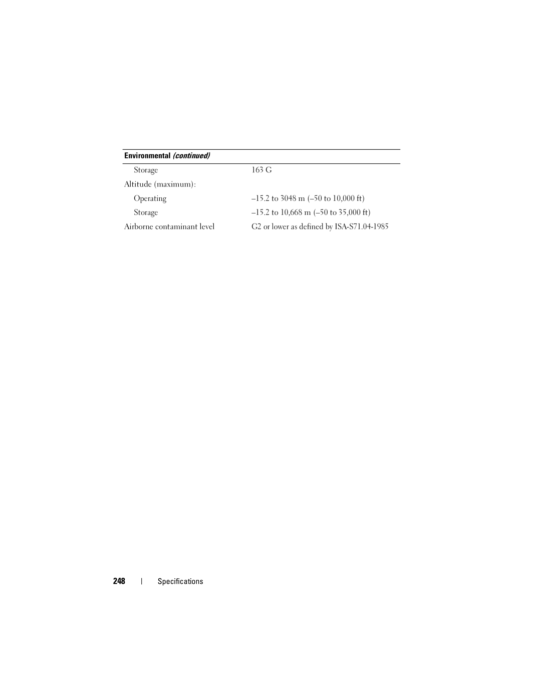 Dell PY760 manual 248, Environmental Storage 