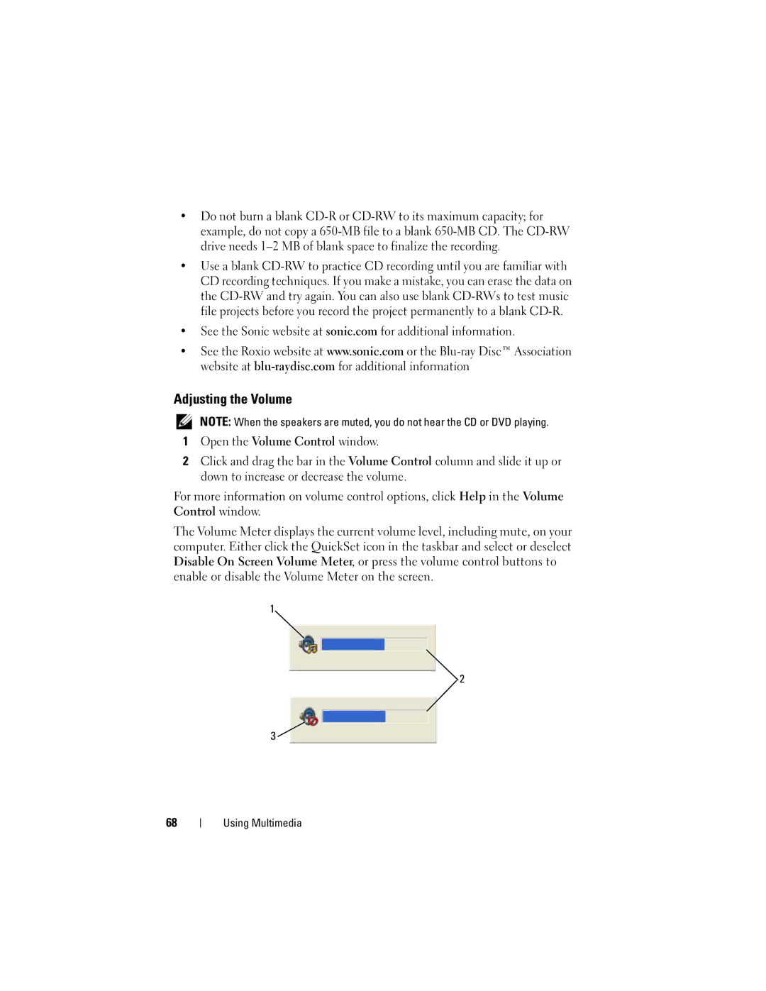 Dell PY760 manual Adjusting the Volume 