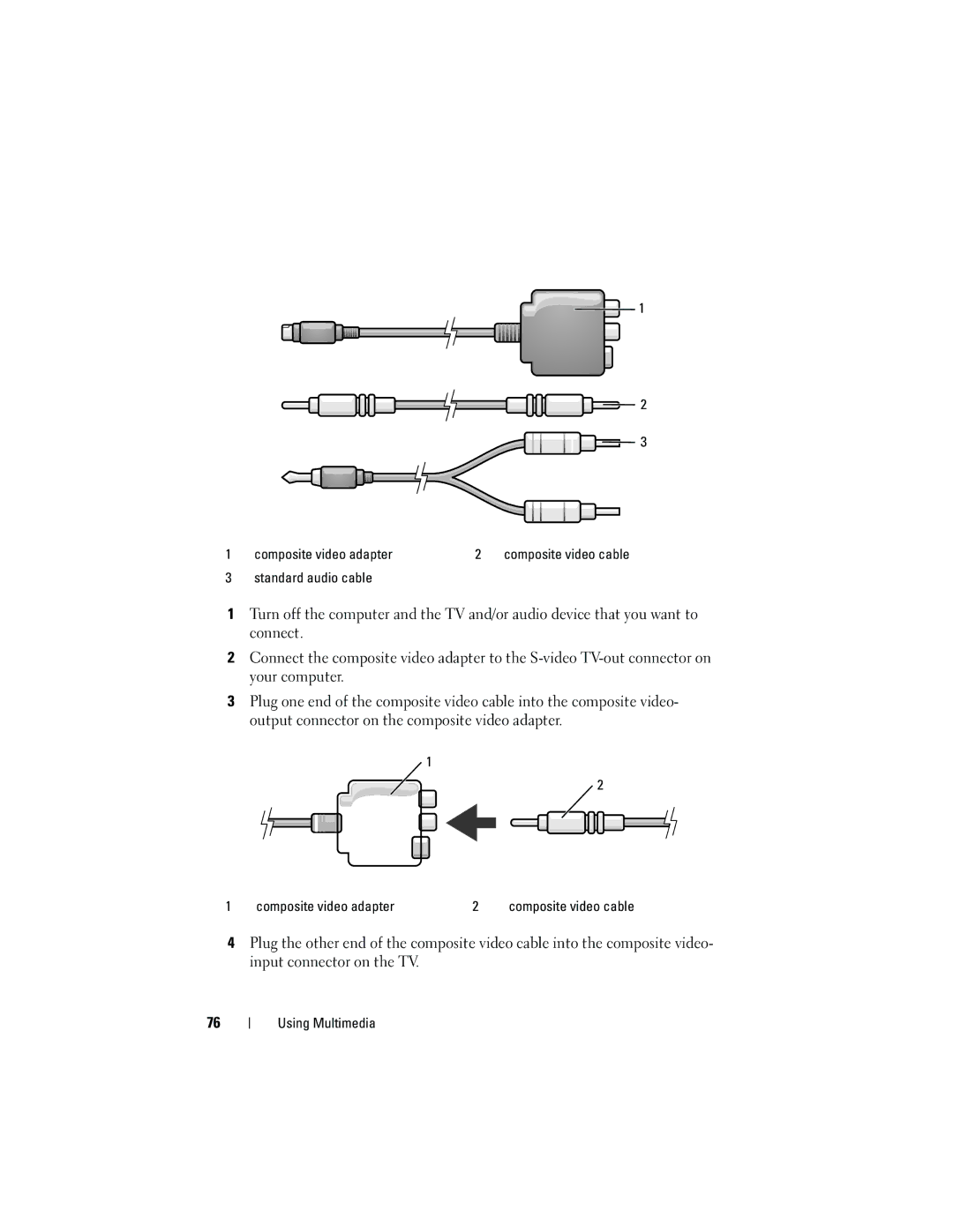 Dell PY760 manual Standard audio cable 