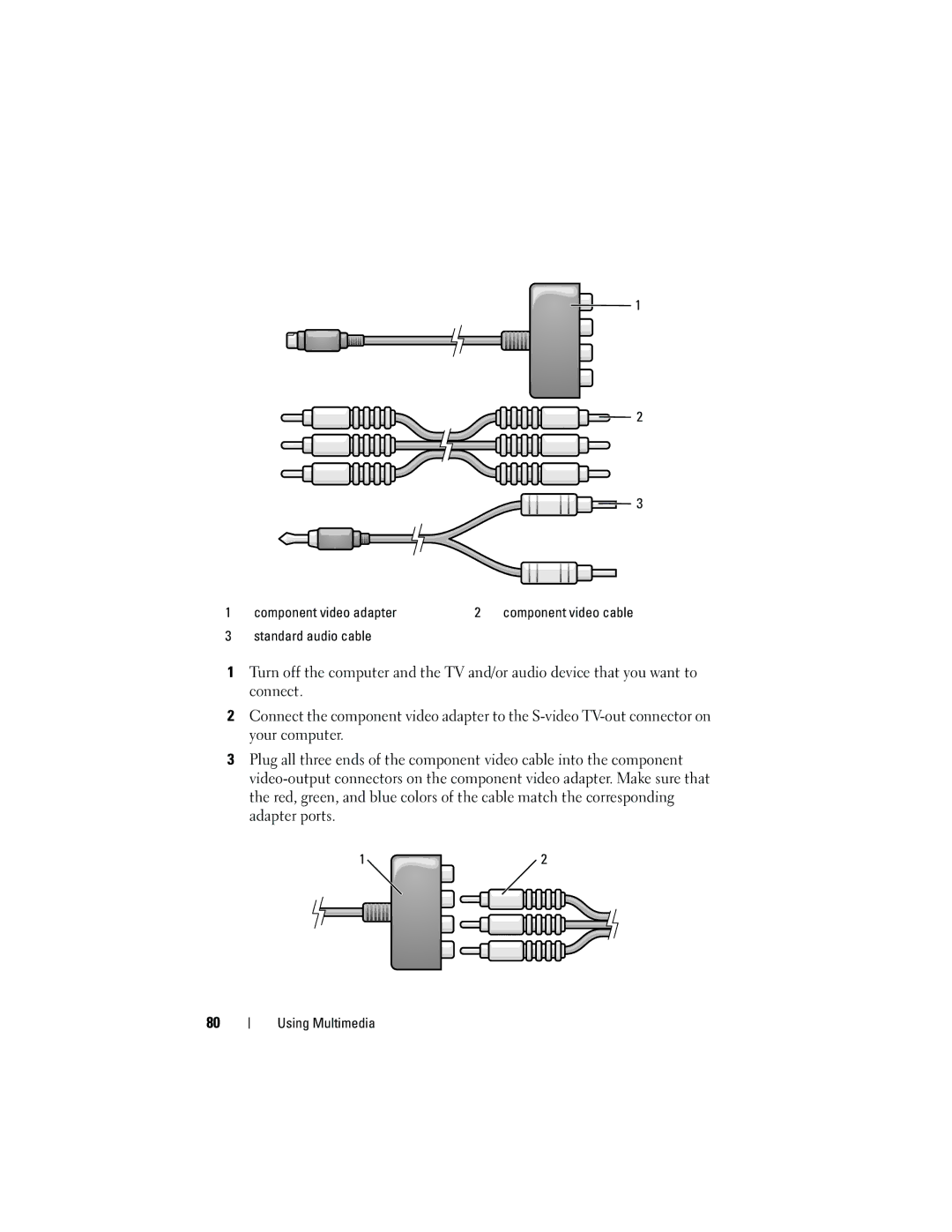 Dell PY760 manual Component video cable 