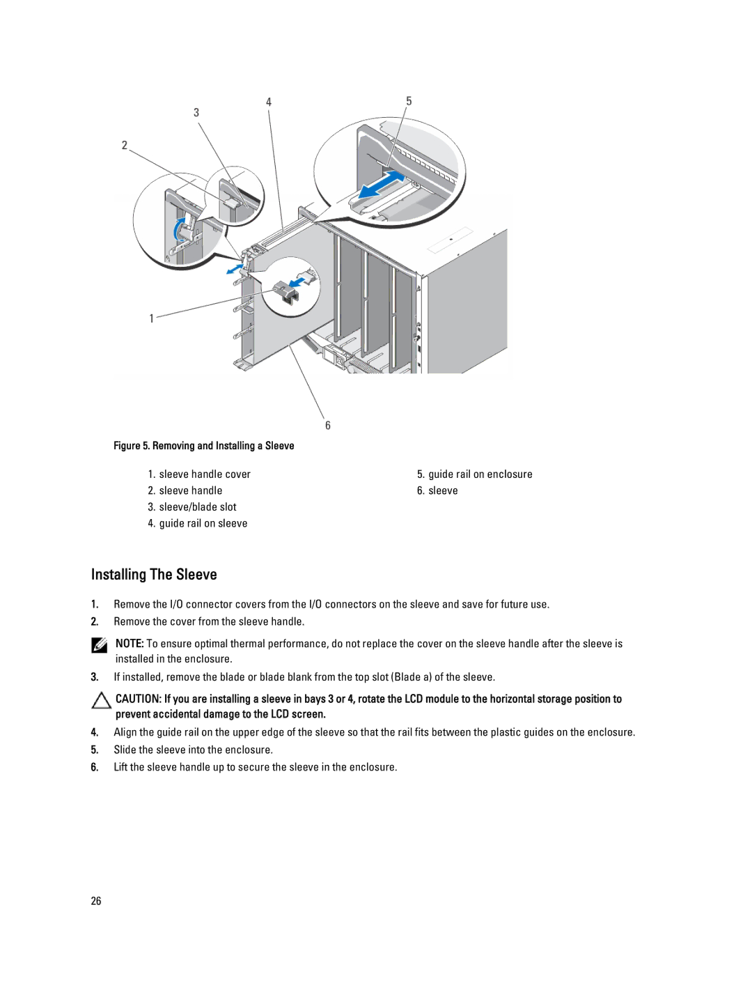 Dell QHB owner manual Installing The Sleeve, Removing and Installing a Sleeve 