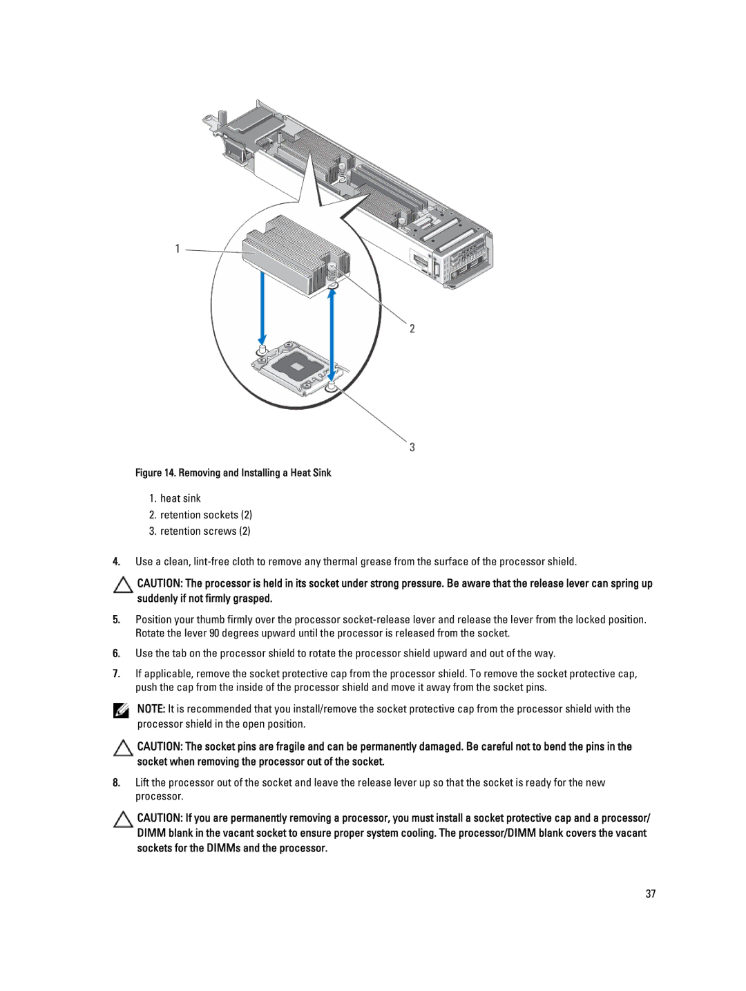 Dell QHB owner manual Removing and Installing a Heat Sink 