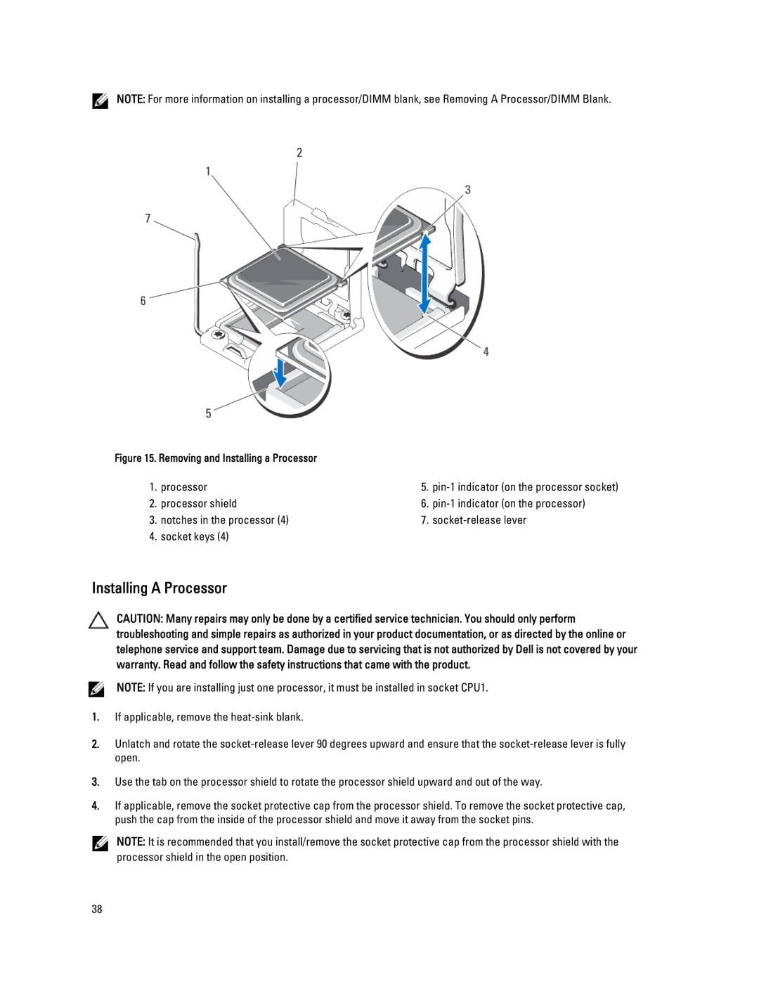 Dell QHB owner manual Removing and Installing a Processor 