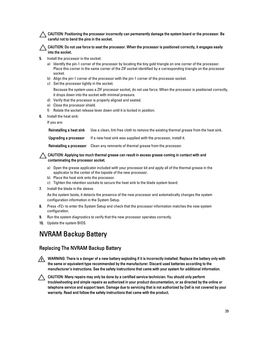 Dell QHB owner manual Replacing The Nvram Backup Battery 