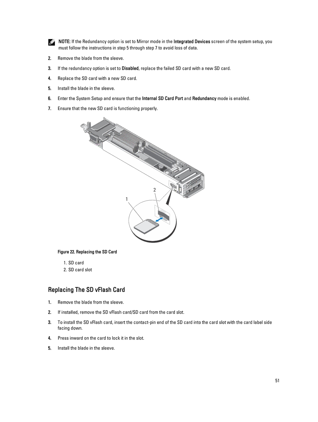 Dell QHB owner manual Replacing The SD vFlash Card, Replacing the SD Card 