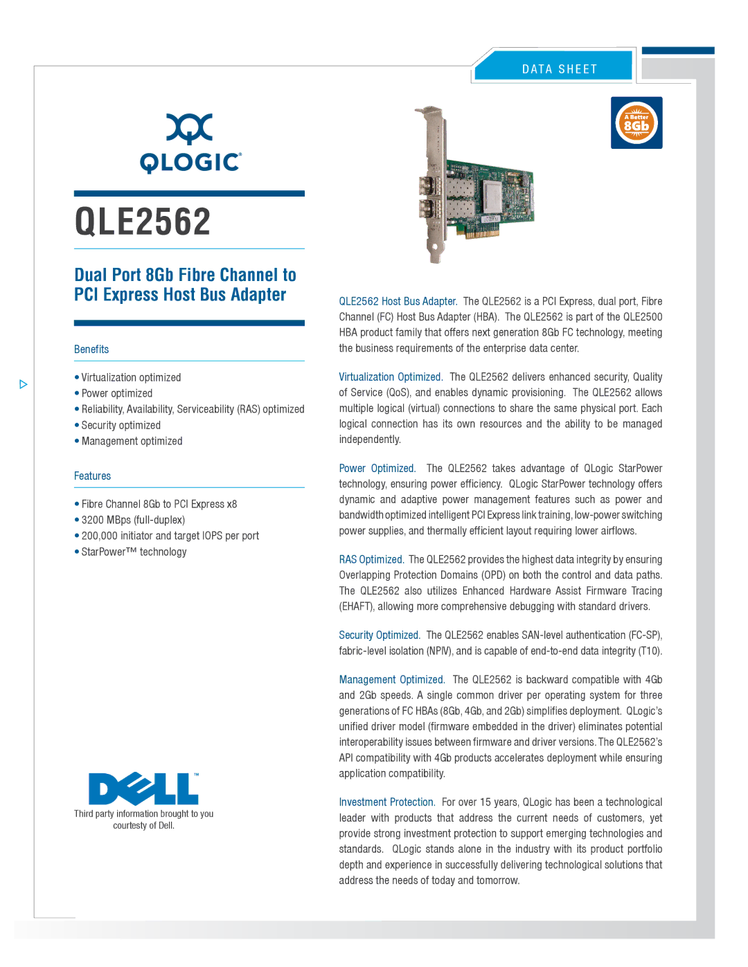 Dell QLE2562 manual 