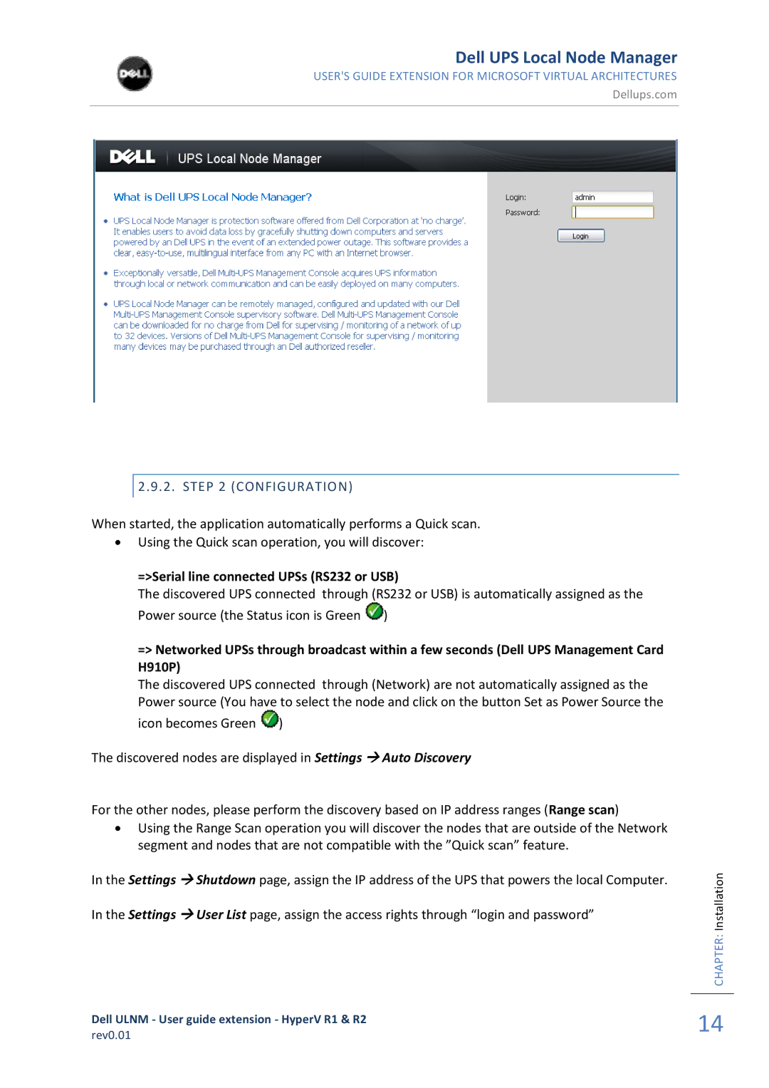 Dell R2 REV0.01, HYPERV R1 manual Configuration, =Serial line connected UPSs RS232 or USB 