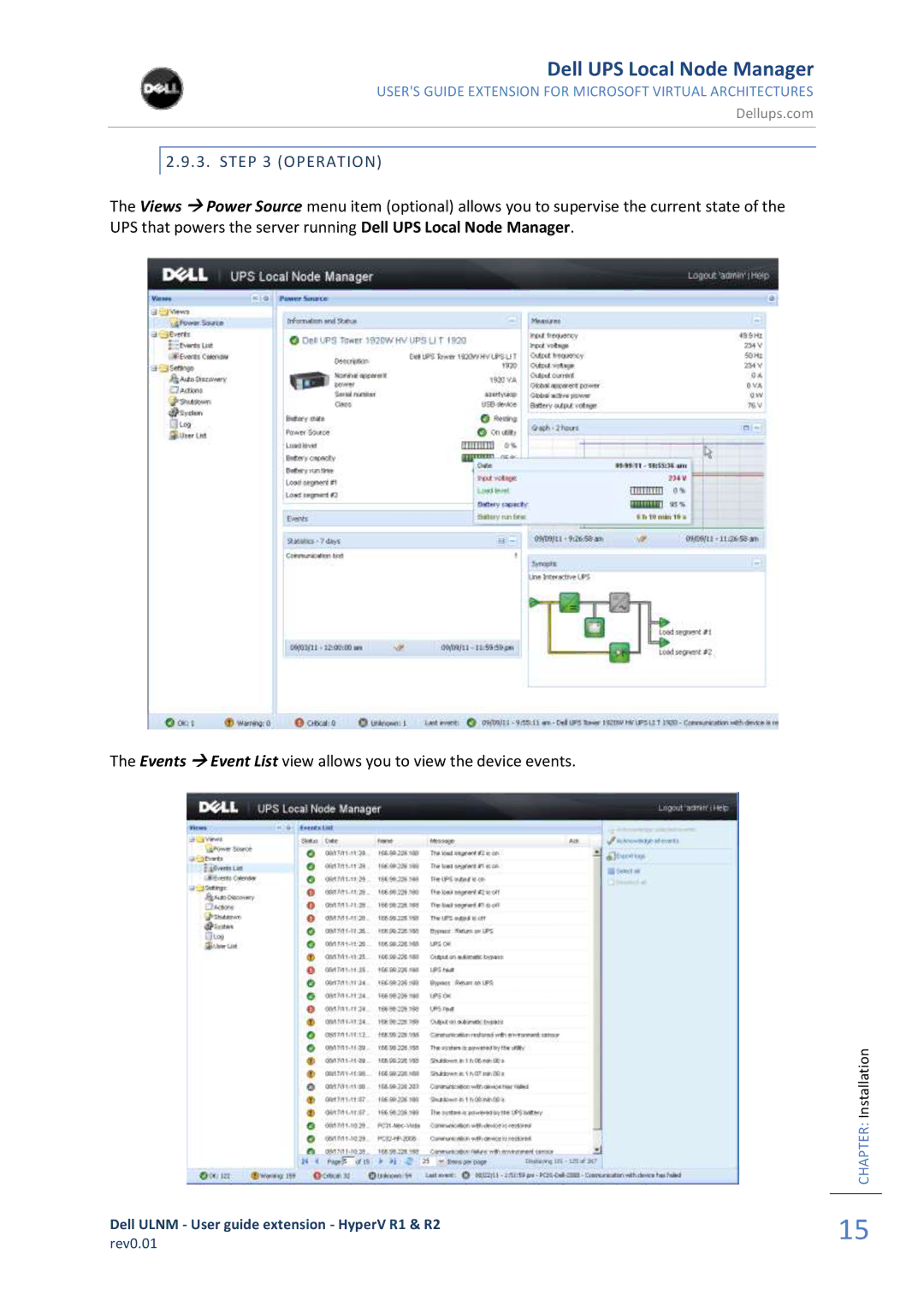 Dell HYPERV R1, R2 REV0.01 manual Operation 