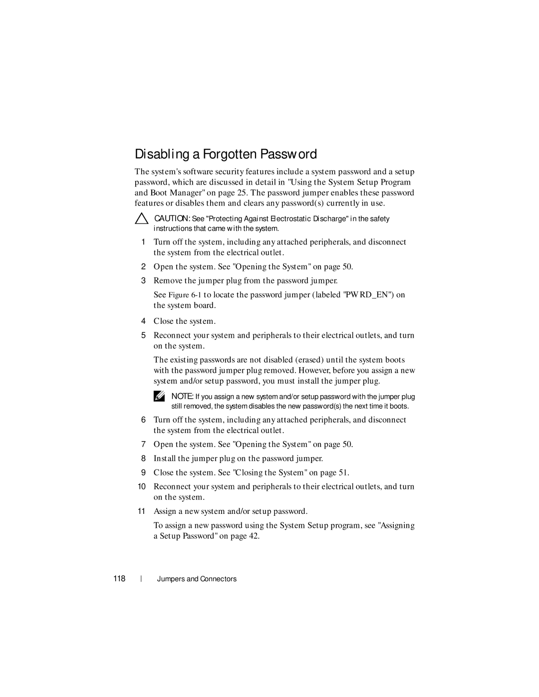 Dell R210 II owner manual Disabling a Forgotten Password, 118 