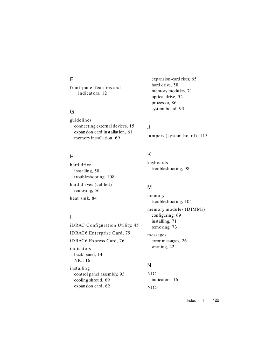 Dell R210 II owner manual 122 