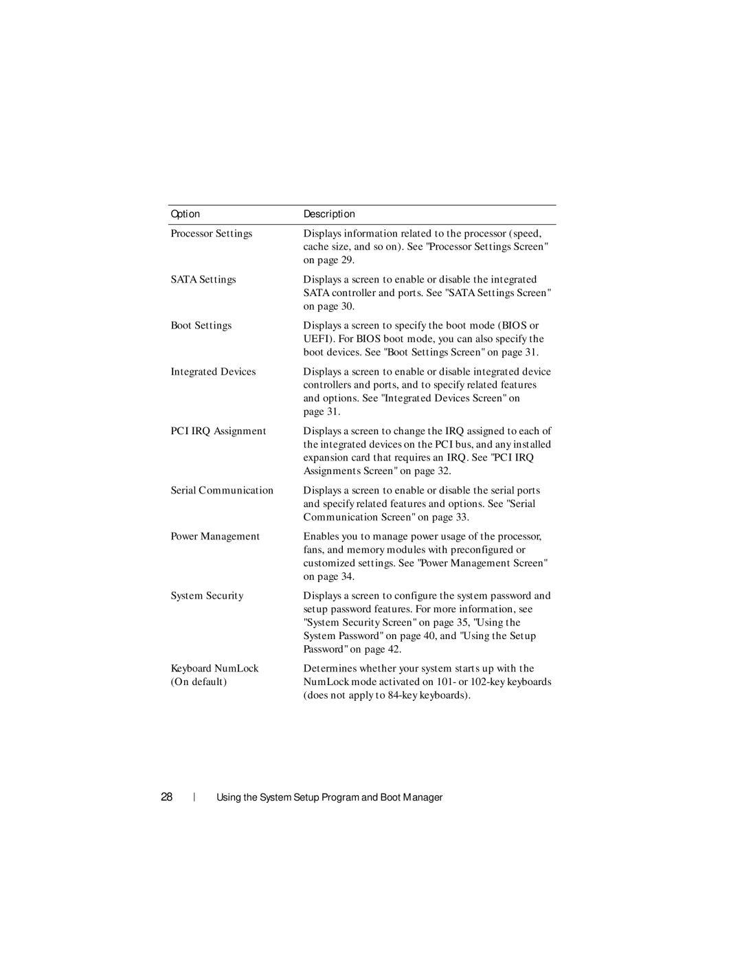 Dell R210 II owner manual Option Description 