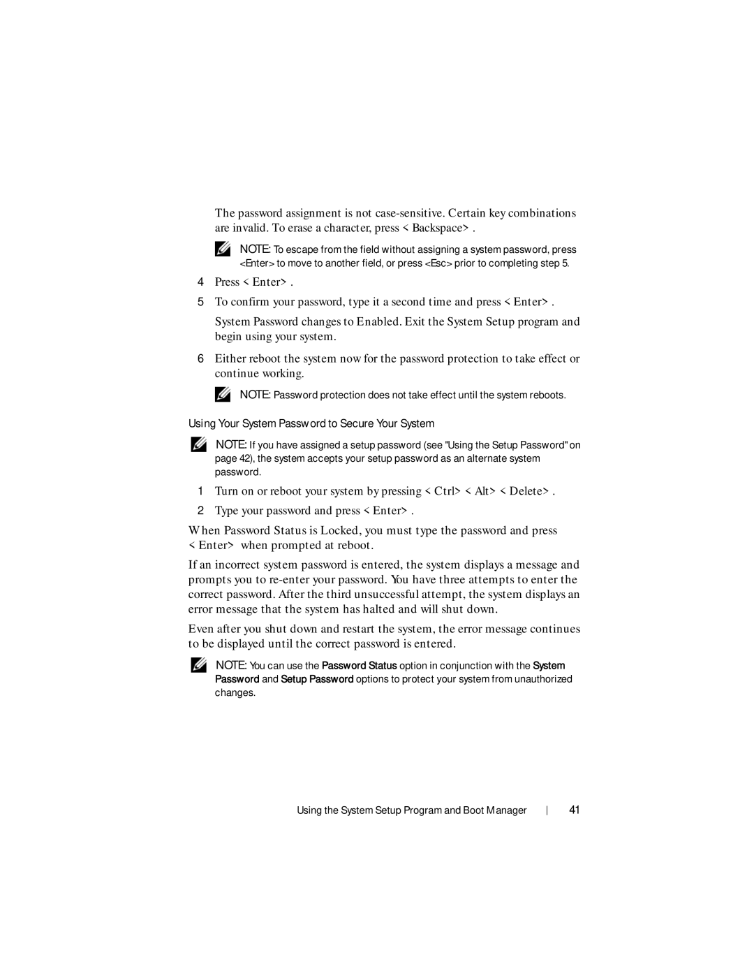 Dell R210 II owner manual Using Your System Password to Secure Your System 