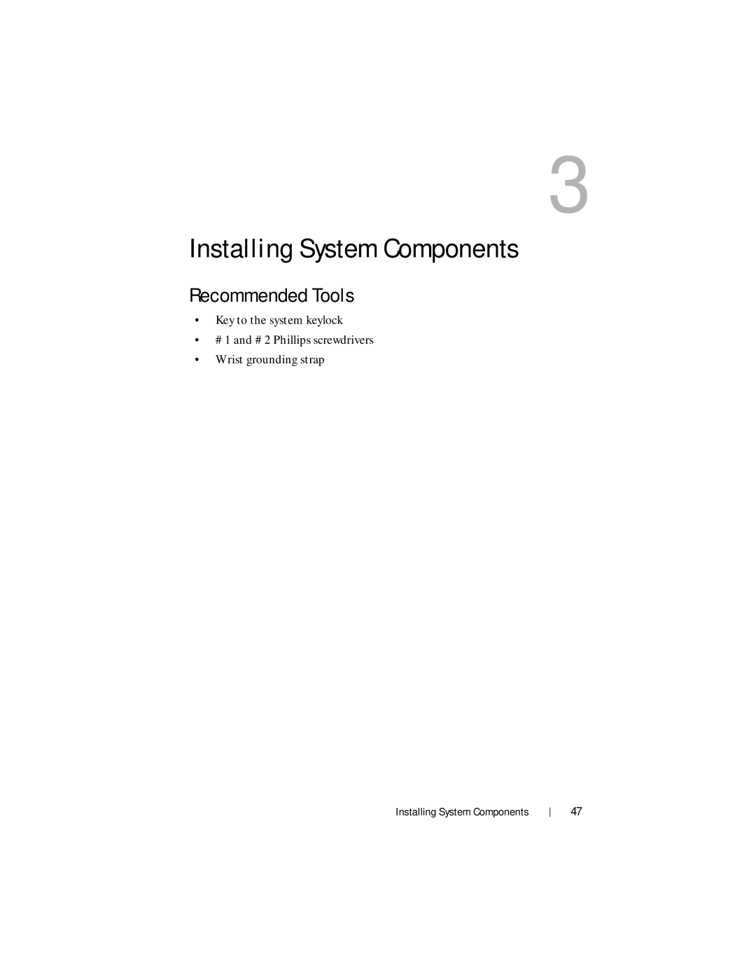 Dell R210 II owner manual Installing System Components, Recommended Tools 