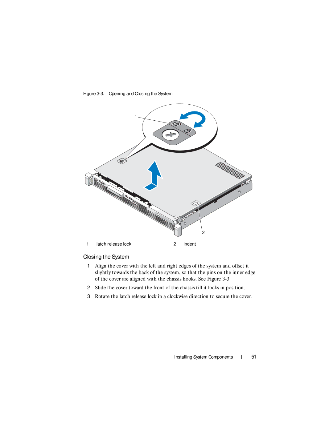 Dell R210 II owner manual Opening and Closing the System 