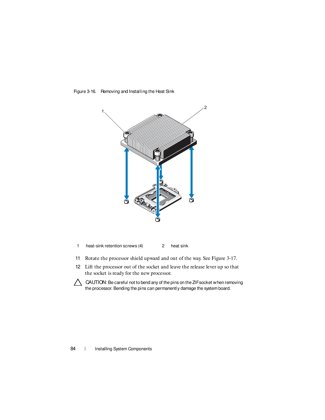 Dell R210 II owner manual Removing and Installing the Heat Sink 