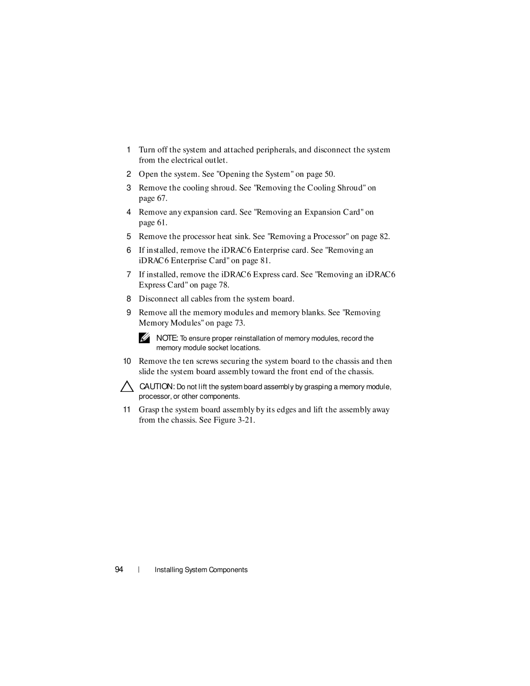 Dell R210 II owner manual Installing System Components 