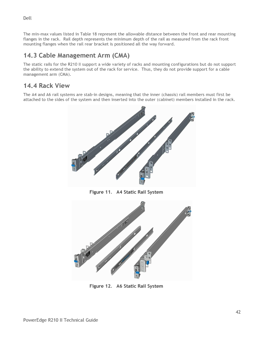 Dell R210 II manual Cable Management Arm CMA, Rack View 