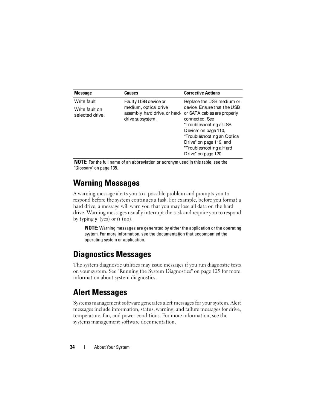 Dell R210 owner manual Diagnostics Messages, Alert Messages 