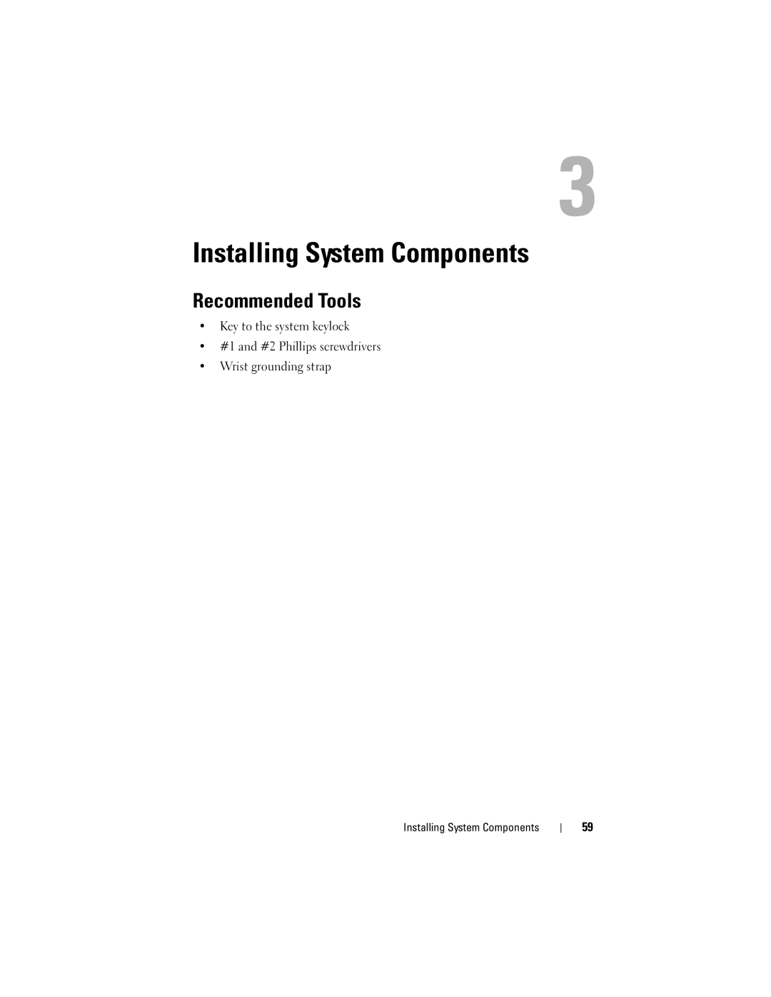 Dell R210 owner manual Installing System Components, Recommended Tools 