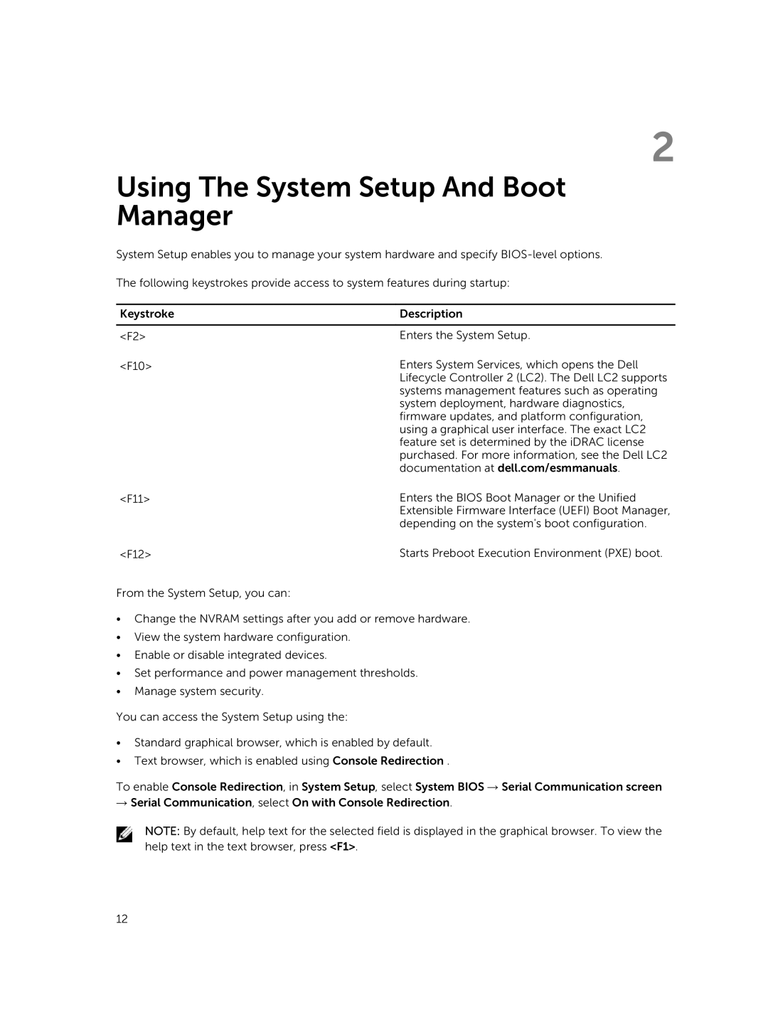 Dell R220 owner manual Using The System Setup And Boot Manager 