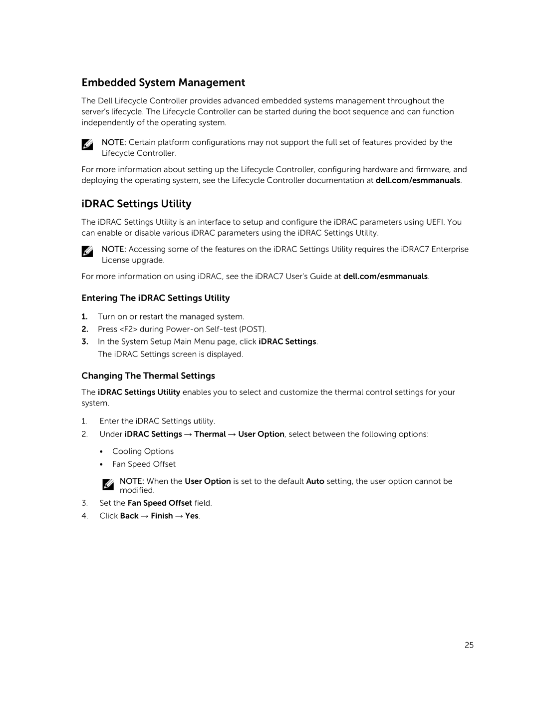 Dell R220 owner manual Embedded System Management, IDRAC Settings Utility, Entering The iDRAC Settings Utility 