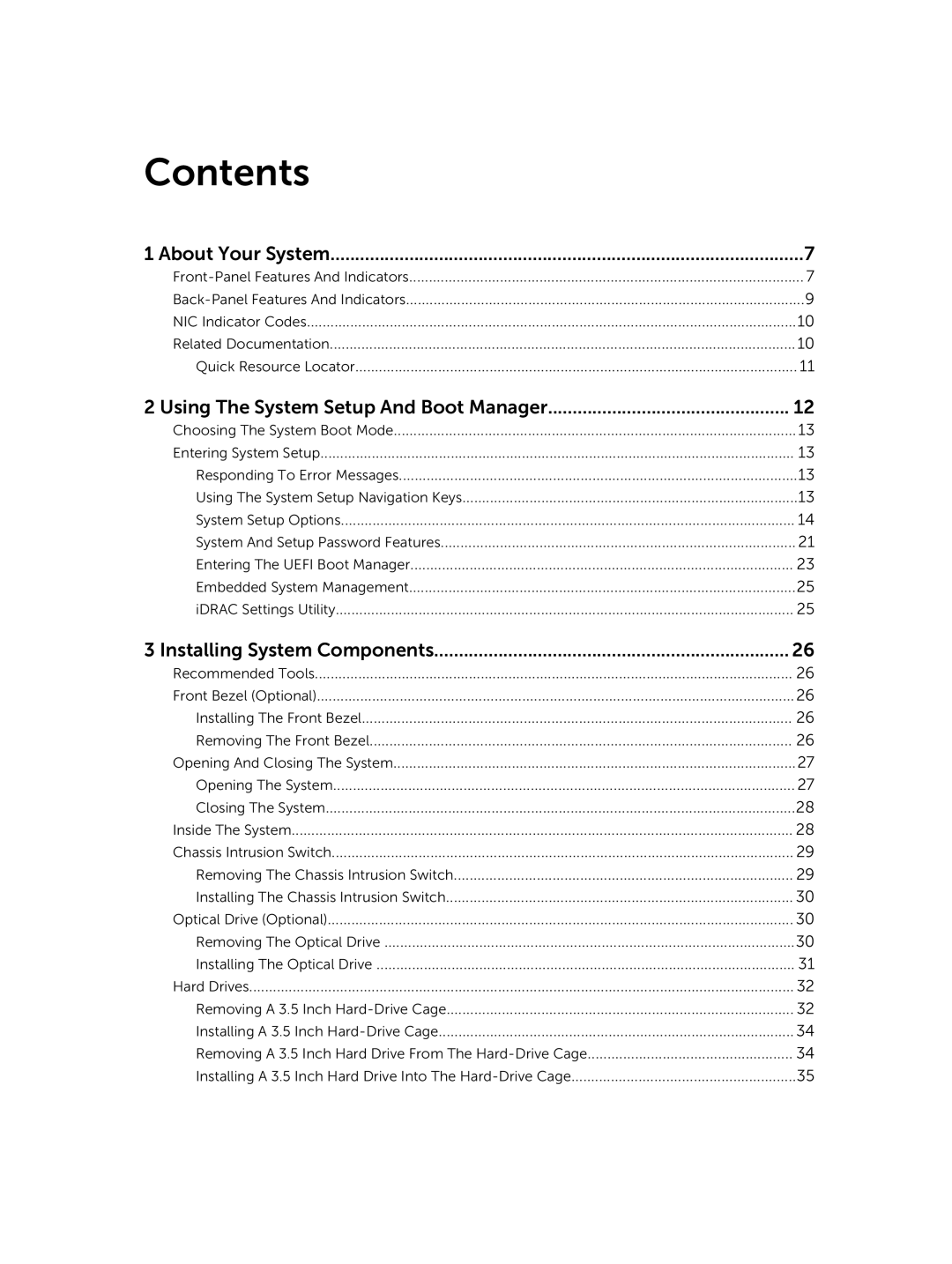 Dell R220 owner manual Contents 