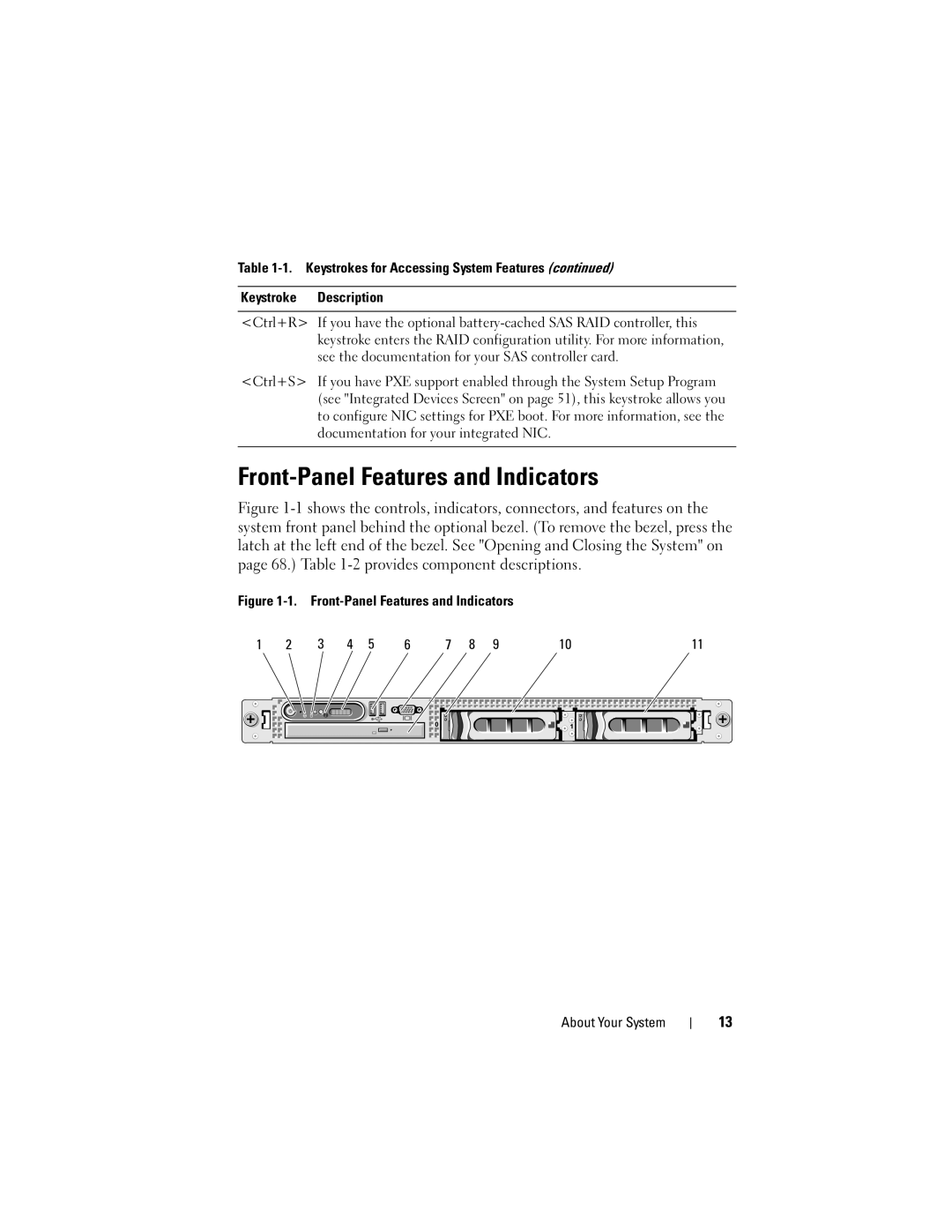 Dell R300 owner manual Front-Panel Features and Indicators About Your System 