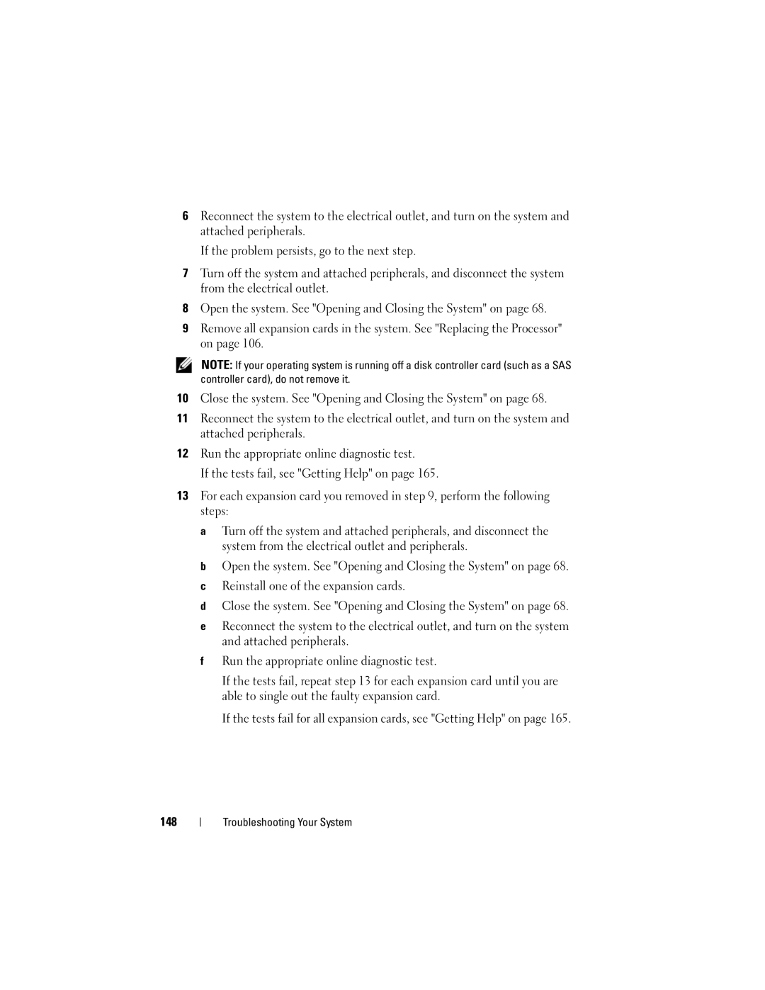 Dell R300 owner manual Troubleshooting Your System 