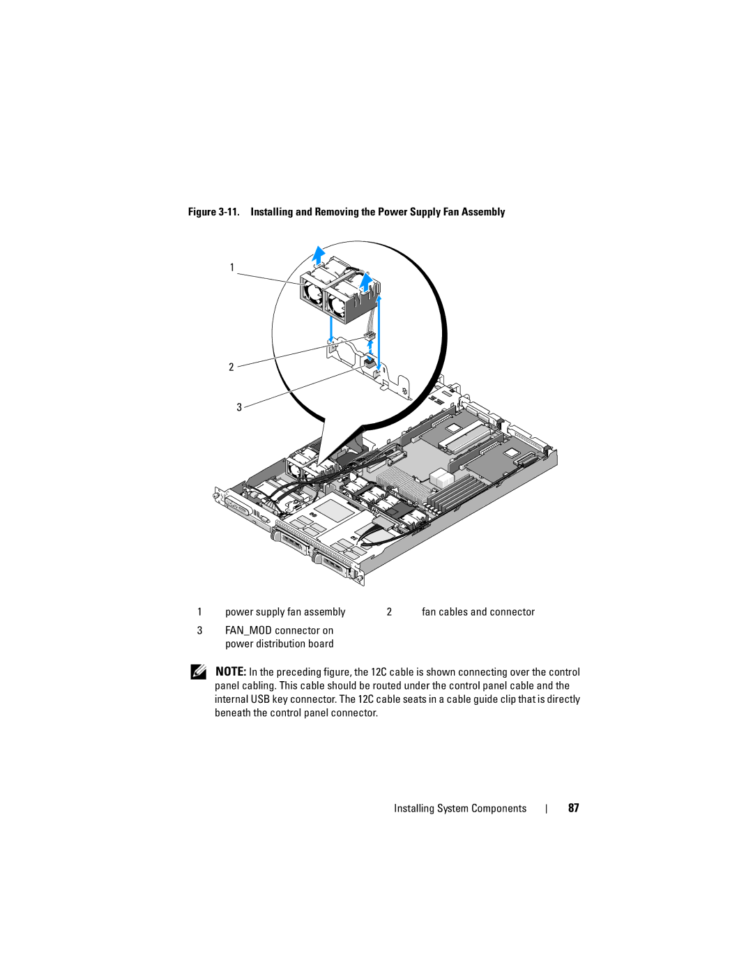 Dell R300 owner manual Fanmod connector on power distribution board 