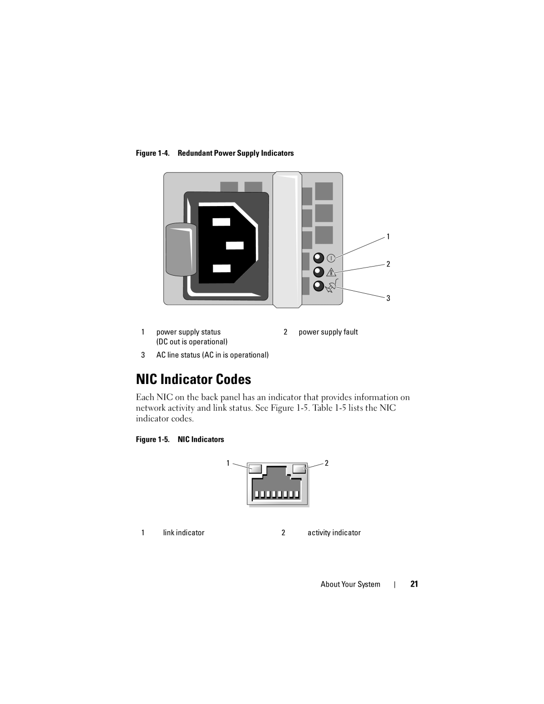 Dell R300 owner manual NIC Indicator Codes, activity indicator 