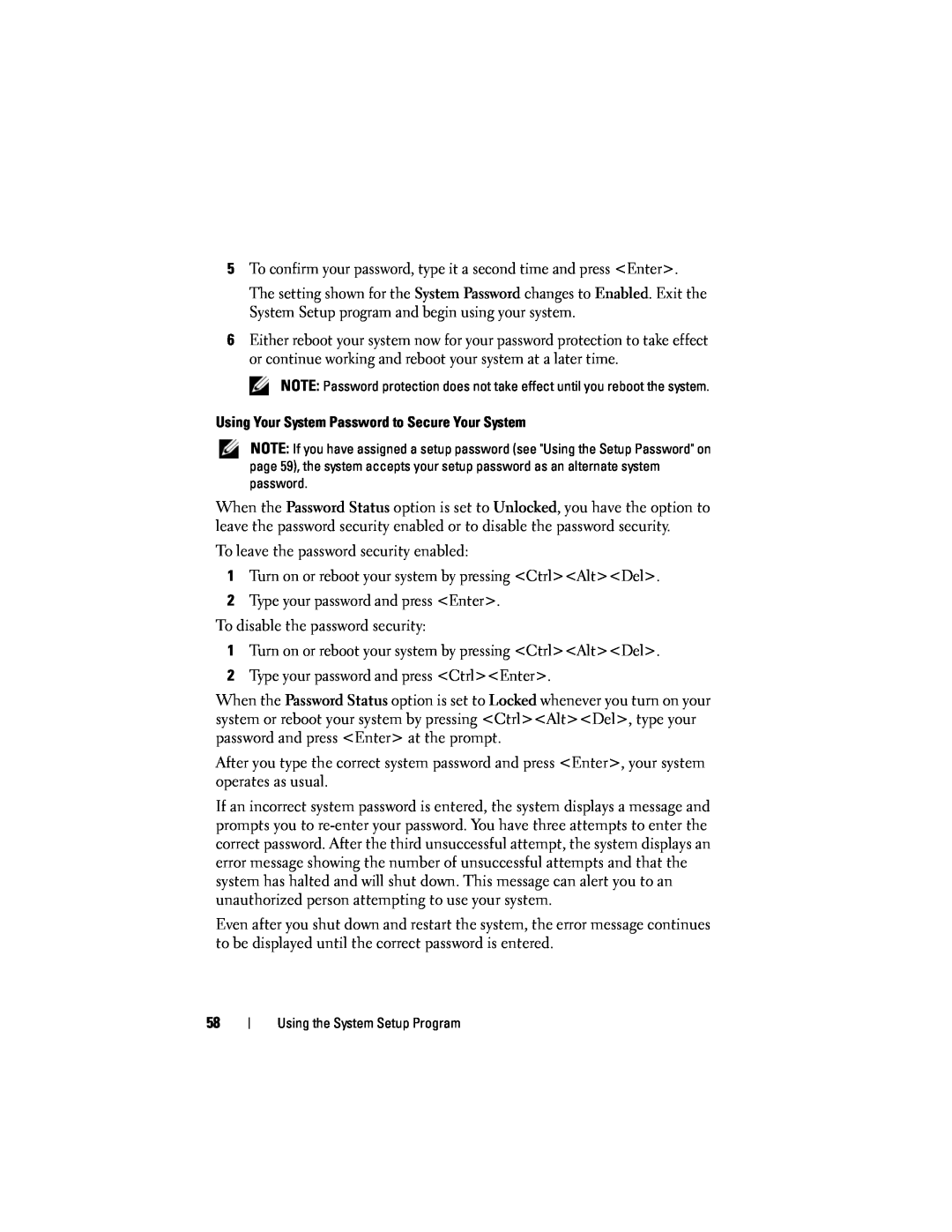 Dell R300 owner manual To confirm your password, type it a second time and press Enter 