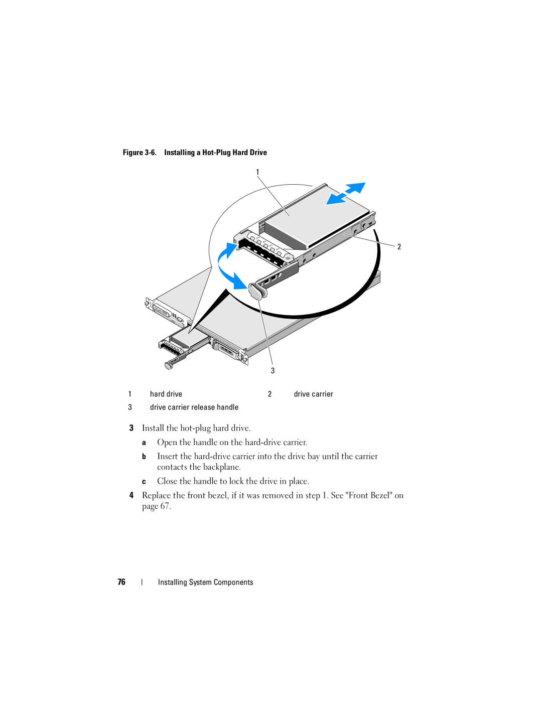 Dell R300 owner manual Install the hot-plug hard drive 